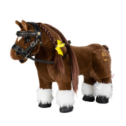 Bridon en cuir Equestro pour cheval jouet avec clous argentés Noir