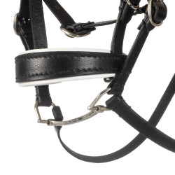 Leren Equestro-hoofdstel met strass voor speelgoedpaard Zwart Leren Equestro-hoofdstel met strass voor speelgoedpaard Zwart