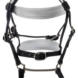 Bridon en cuir Equestro avec strass pour cheval jouet Noir