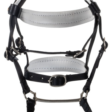 Bridon en cuir Equestro avec strass pour cheval jouet Noir