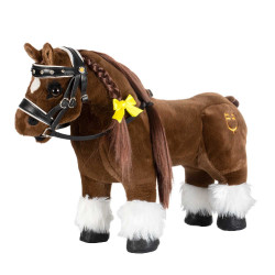 Bridon en cuir Equestro avec strass pour cheval jouet Noir