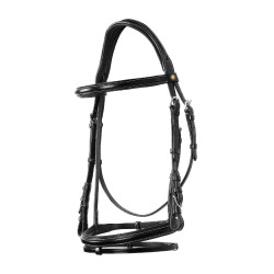 Springhoofdstel Equestro Engels leer Zwart Springhoofdstel Equestro Engels leer Zwart