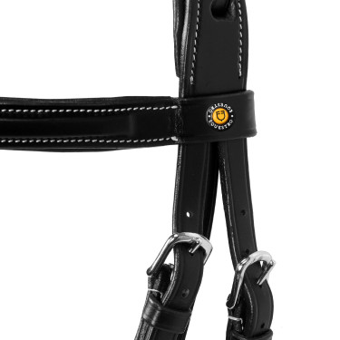 Springhoofdstel Equestro Engels leer Zwart Springhoofdstel Equestro Engels leer Zwart