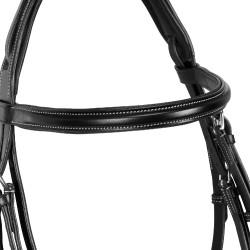 Springhoofdstel Equestro Engels leer Zwart Springhoofdstel Equestro Engels leer Zwart