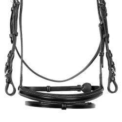Springhoofdstel Equestro Engels leer Zwart Springhoofdstel Equestro Engels leer Zwart