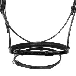 Springhoofdstel Equestro Engels leer Zwart Springhoofdstel Equestro Engels leer Zwart