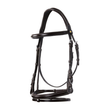 Bridon de Jumping Equestro cuir anglais Marron foncé