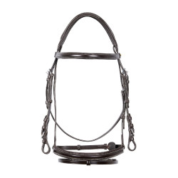Bridon de Jumping Equestro cuir anglais Marron foncé