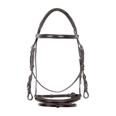Bridon de Jumping Equestro cuir anglais Marron foncé