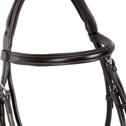 Bridon de Jumping Equestro cuir anglais Marron foncé