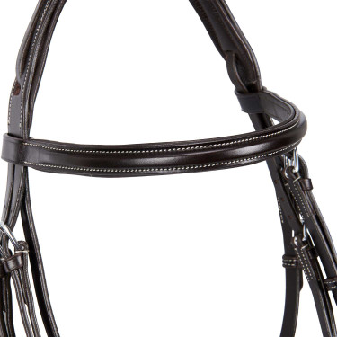 Springhoofdstel Equestro Engels leer Donkerbruin Springhoofdstel Equestro Engels leer Donkerbruin