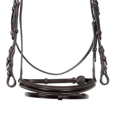 Springhoofdstel Equestro Engels leer Donkerbruin Springhoofdstel Equestro Engels leer Donkerbruin