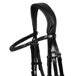 Equestro Elegant dressuurhoofdstel van leer Zwart