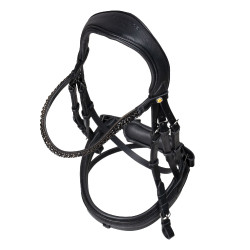 Equestro Elegant dressuurhoofdstel van leer Zwart