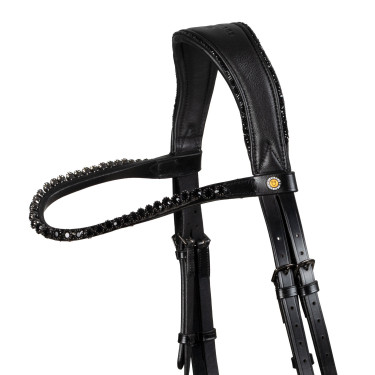 Equestro Diamond dressuurhoofdstel van leer Zwart