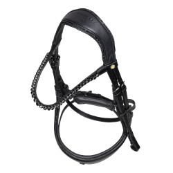 Equestro Diamond dressuurhoofdstel van leer Zwart