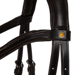 Comfitec anatomisch lederen Equestro hoofdstel Donkerbruin Comfitec anatomisch lederen Equestro hoofdstel Donkerbruin