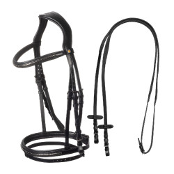Bridon anglais Equestro noir en cuir Noir