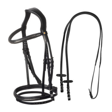Bridon anglais Equestro noir en cuir Noir