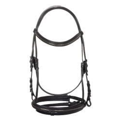 Bridon anglais Equestro noir en cuir Noir