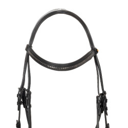 Bridon anglais Equestro noir en cuir Noir