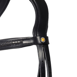 Engels trenshoofdstel Equestro zwart in leer Zwart
