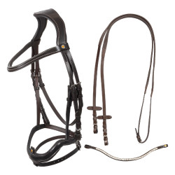 Bridon anatomique Equestro muserolle curvée Marron foncé