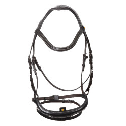 Bridon anatomique Equestro muserolle curvée Marron foncé