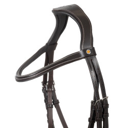 Bridon anatomique Equestro muserolle curvée Marron foncé