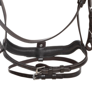 Bridon anatomique Equestro muserolle curvée Marron foncé