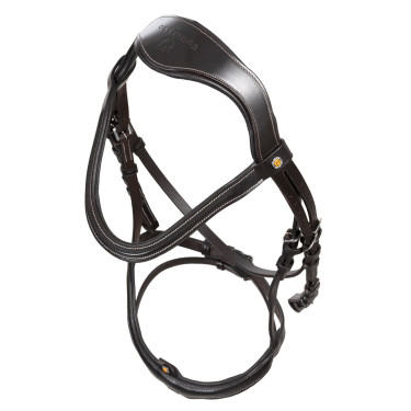 Bridon anatomique Equestro muserolle curvée Marron foncé