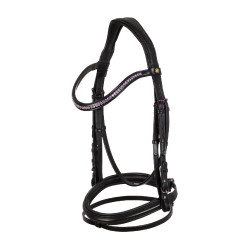 Bridon anatomique Equestro en cuir strass violet Noir