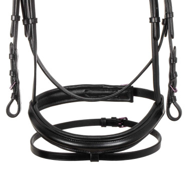 Anatomisch hoofdstel Equestro van leer Zwart