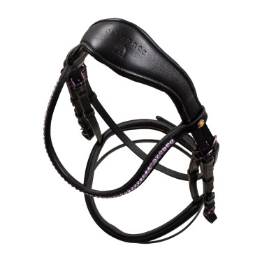 Anatomisch hoofdstel Equestro van leer Zwart