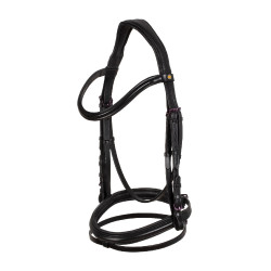 Bridon anatomique Equestro en cuir strass violet Noir