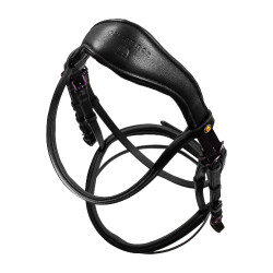 Bridon anatomique Equestro en cuir strass violet Noir