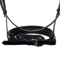 Bride de dressage Equestro en cuir sans rênes Noir