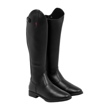 Kinderrijlaarzen Supreme wide calf glad leer Zwart