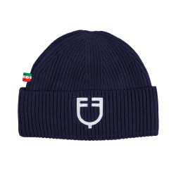 Bonnet unisexe en maille côtelée Equestro x FISE Marine blazer Bleu marine Bonnet unisexe en maille côtelée Equestro x FISE Marine blazer Bleu marine