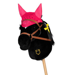 Oornet voor hobbyhorse Equestro Fuchsia Roze