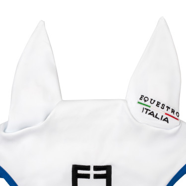 Equestro x FISE oornet van technische stof Wit / Savoisch blauw Equestro x FISE oornet van technische stof Wit / Savoisch blauw