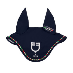 Bonnet Equestro x FISE avec liseré drapeau italien Marine blazer Bleu marine