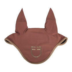 Bonnet Equestro matelassé Wave en tissu technique Redwood / blanc antique Rouge