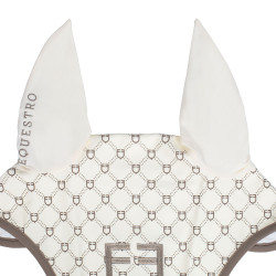 Equestro oornetje met monogramprint Antiek wit / walnoot