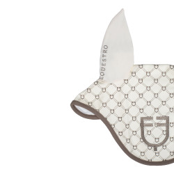 Equestro oornetje met monogramprint Antiek wit / walnoot