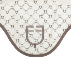 Equestro oornetje met monogramprint Antiek wit / walnoot