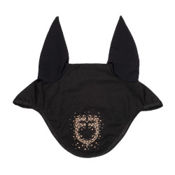 Equestro oornetje in technische stof met glinsterend logo Zwart