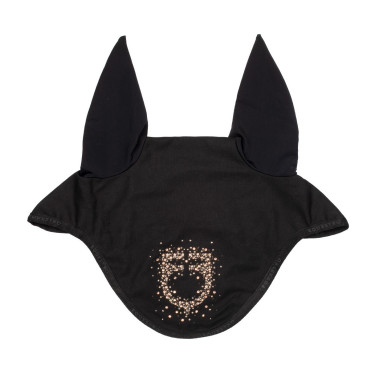 Equestro oornetje in technische stof met glinsterend logo Zwart