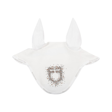 Equestro oornetje in technische stof met glinsterend logo Wit