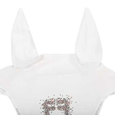 Equestro oornetje in technische stof met glinsterend logo Wit